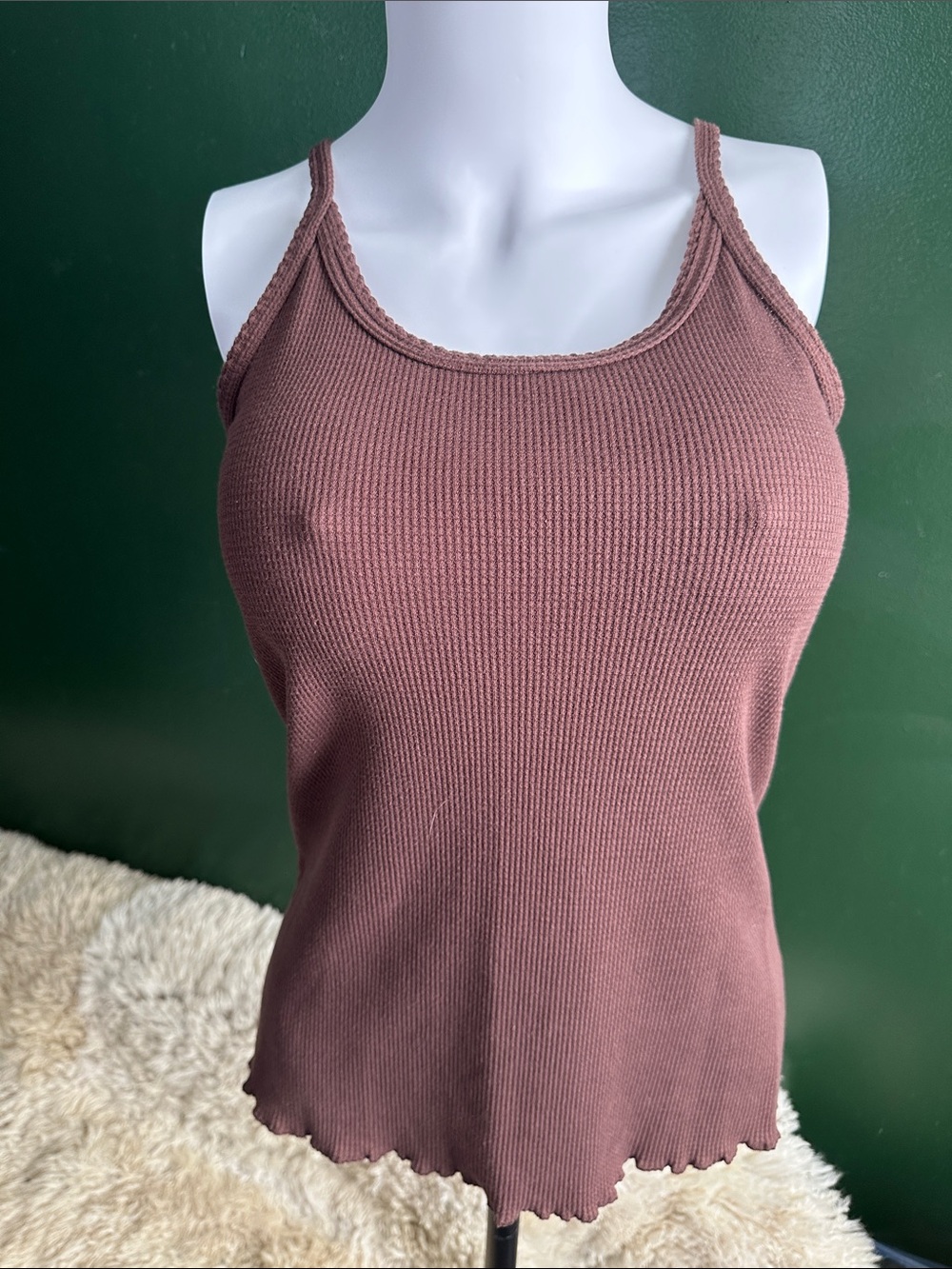 Maurices Mauve Ribbed Scoop Tank